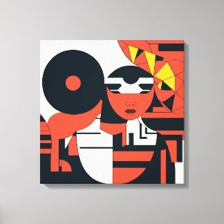 Tiefe geometrische Kunstabstraktion Leinwanddruck