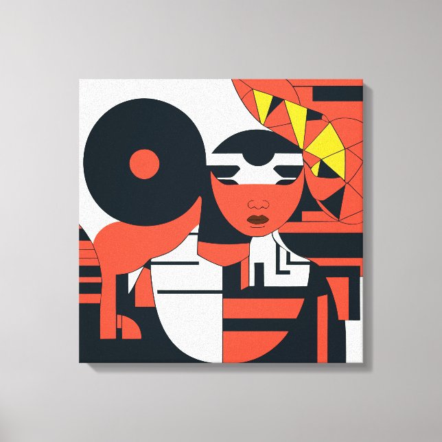 Tiefe geometrische Kunstabstraktion Leinwanddruck (Vorderseite)