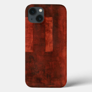 Tiefe hochrote Malerei mit geometrischen Formen iPhone 13 Hülle