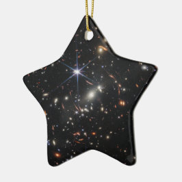 Tiefe Infrarotbild des Universums | JWST Keramik Ornament