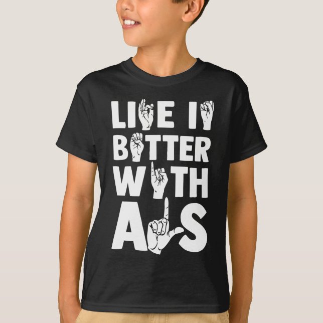 Tiefe Kenntnis und Gebärdensprache 2 T-Shirt (Vorderseite)