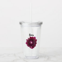 Tiefe Lila Dahlia-Blume Personalisiert Acryltrinkbecher