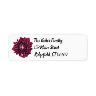 Tiefe Lila Dahlia Blume Personalisierte Adresse