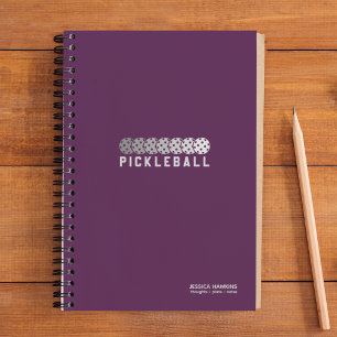 Tiefe Lila Pickleball-Logoabstufung Persönlich Notizbuch