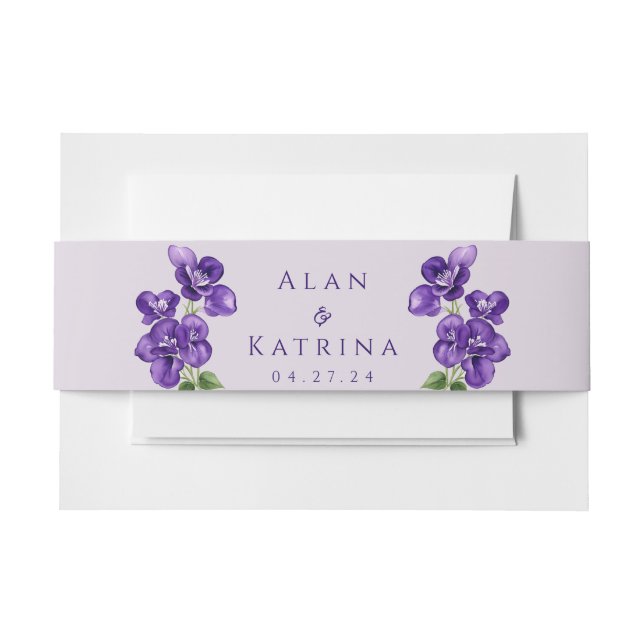 Tiefe Lila Violetten Einladung Bauchband Einladungsbanderole (Vorderseite Beispiel)