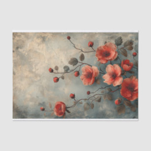 Tiefe Peach-Blume auf einem Not leidenden Hintergr Seidenpapier
