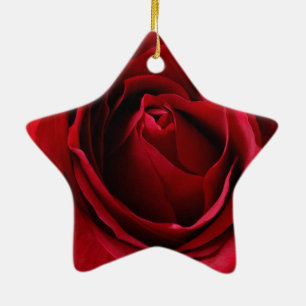 tiefe rote Rose Keramik Ornament