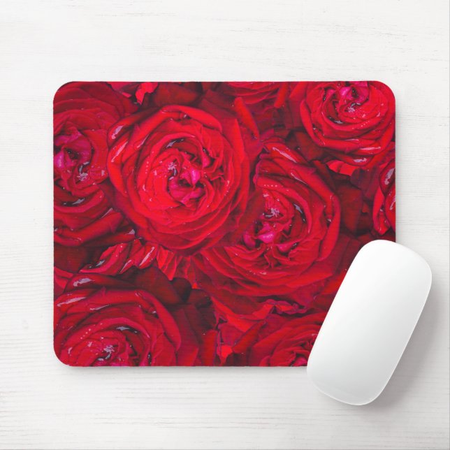 Tiefe rote Rosen Mousepad (Mit Mouse)