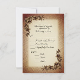 Tiefe rustikale Blume UAWG mit Auswahl an Entree RSVP Karte