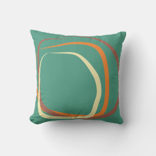 Tiefe Türkis Kissen mit staubigem Rosa, Orange und