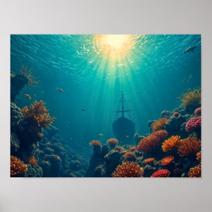 Tiefe Unterwasserwelt Poster
