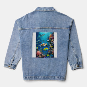 Tiefen der Harmonie: Leben unter den Wellen Jeansjacke