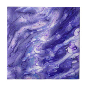 Tiefen der lila Galaxie Acryl Fluid Pour Fliese