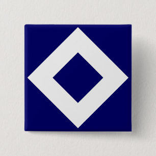 Tiefenblauer Diamant, feine weiße Grenze Button