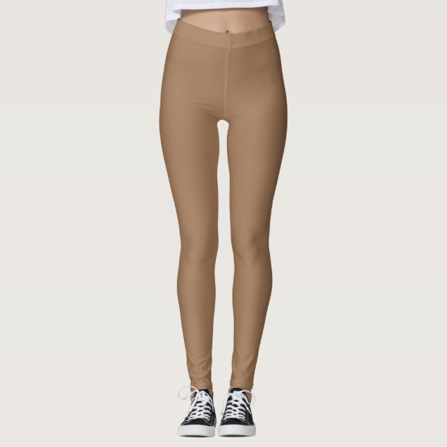 Tiefenkomplexion Hauttonmatte neutrale Braune Leggings (Vorderseite)
