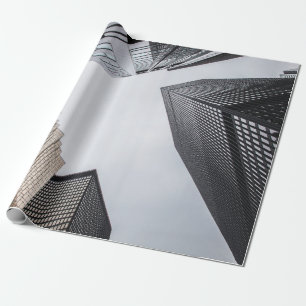 TIEFENPERSPEKTIVE FOTOGRAFIE VON HOCHHAUSERN GESCHENKPAPIER