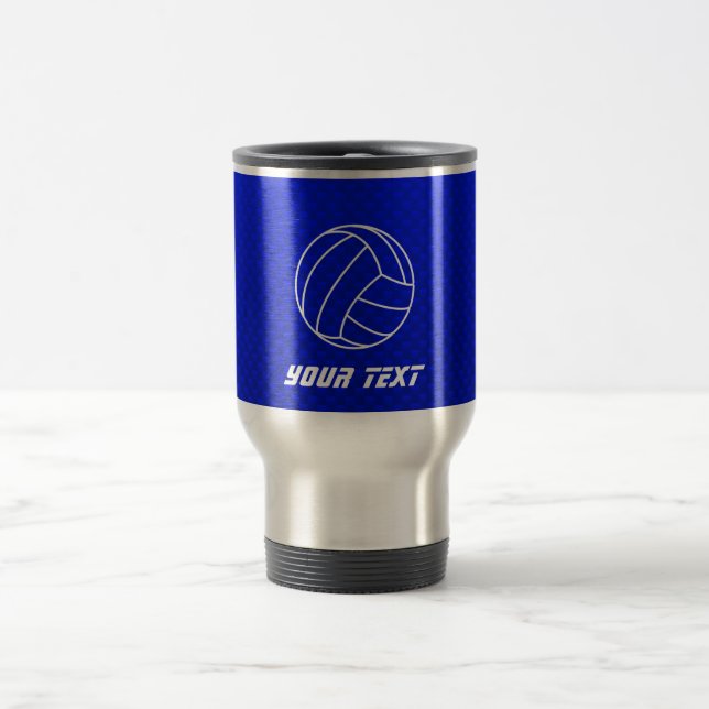 Tiefer blauer Volleyball Reisebecher (Mittel)
