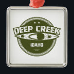 Tiefer Creek Wild und Landschaftlicher Fluss Idaho Ornament Aus Metall<br><div class="desc">Der tiefe Bach in Idaho wird durch den äußerst gemeißelten, senkrecht verlaufenden Canyon bestimmt, der die Bucht umgibt, während er zu seinem Zusammenfluss mit dem Fluss Owyhee fließt. Die Bucht eignet sich für Kajaks und Kanus im Frühjahr, wenn die Ströme aus der Schneeschmelze in Hunderte von Kubikfuß pro Sekunde reichen....</div>