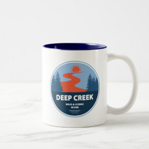 Tiefer Creek Wild und Landschaftlicher Fluss Idaho Zweifarbige Tasse