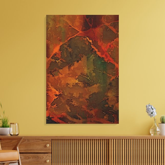 Tiefer Herbst reichlich Abstrakter Fall Leinwanddruck (Insitu (Wohnzimmer))