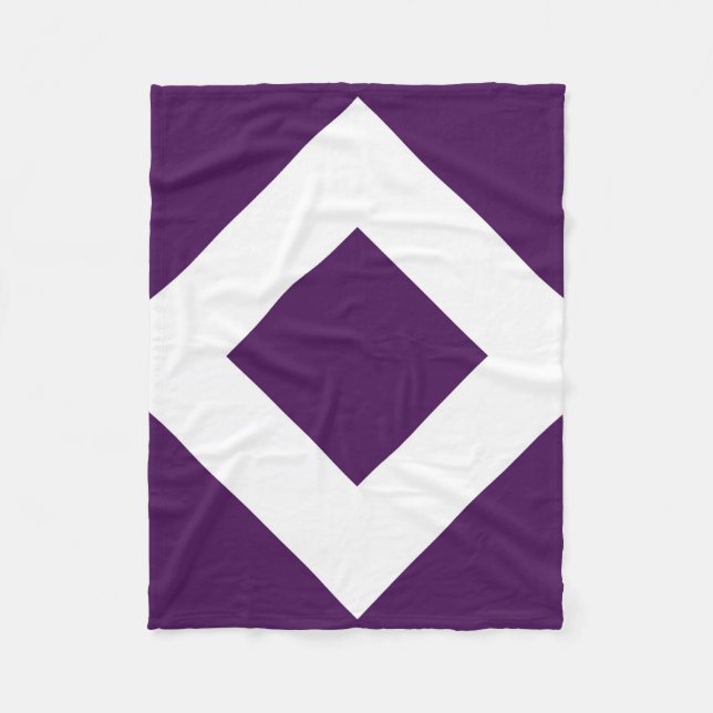 Tiefer Lila Diamant, feine weiße Grenze Fleecedecke (Vorderseite)