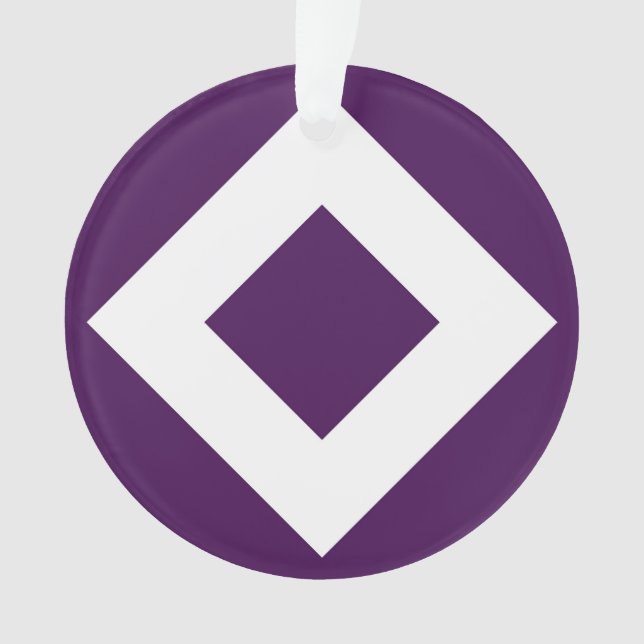 Tiefer Lila Diamant, feine weiße Grenze Ornament (Vorderseite)