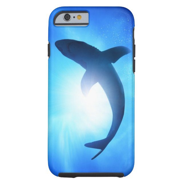 Tiefer Ozean-Haifisch-Silhouette Case-Mate iPhone Hülle (Rückseite)