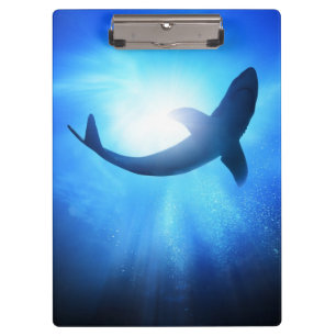 Tiefer Ozean-Haifisch-Silhouette Klemmbrett
