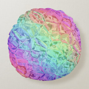 tiefer Regenbogenkristall: Rundes Kissen