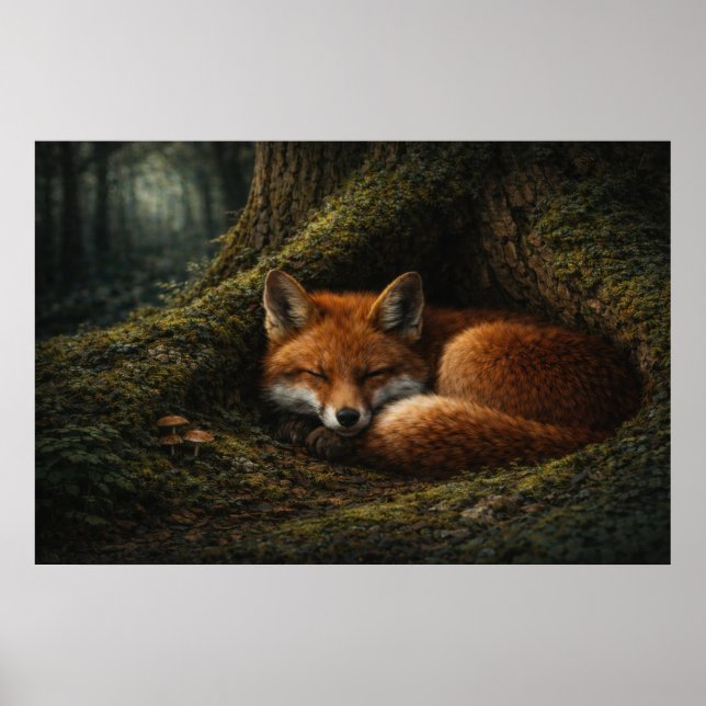 Tiefer Waldeschlaf | Red Fox Art | Poster (Vorne)