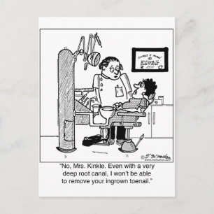 Tiefer Wurzelkanal, um den angebauten Zahngel zu e Postkarte