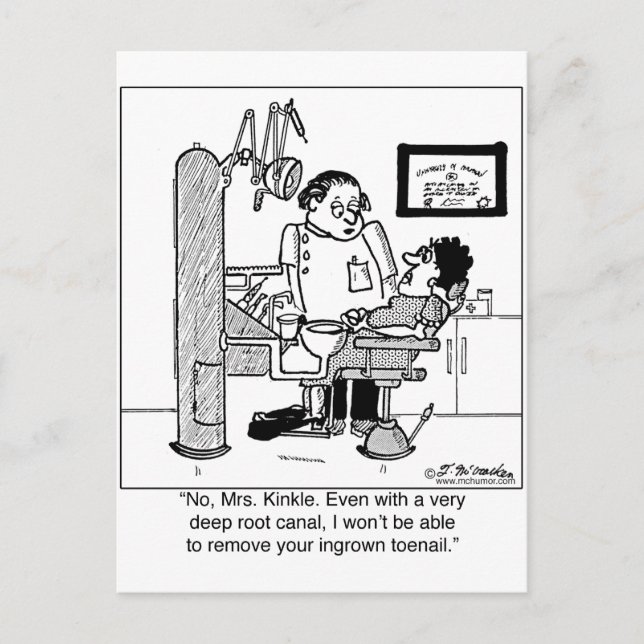 Tiefer Wurzelkanal, um den angebauten Zahngel zu e Postkarte (Vorderseite)