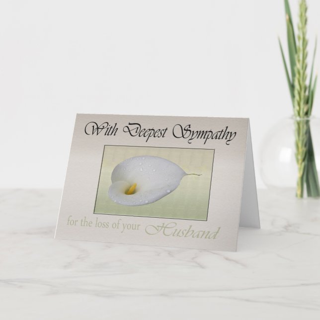 Tiefes Beileid für Verlust der Husband-Karte Karte (Vorderseite)