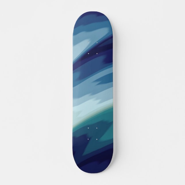 Tiefes Blaues Meer Ozean Wellen Wassermuster Skateboard (Vorne)
