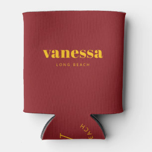 Tiefes Cranberry-Minimal-Modern-Klassischer Name Dosenkühler