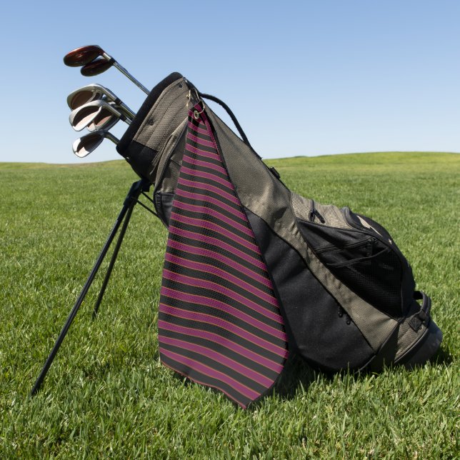Tiefes, gestreiftes, rosa Muster Golfhandtuch im V (Gras)