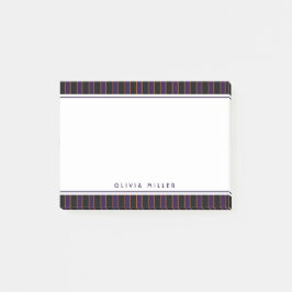 Tiefes, gestreiftes, violettes Vintage-Muster, ind Post-it Klebezettel