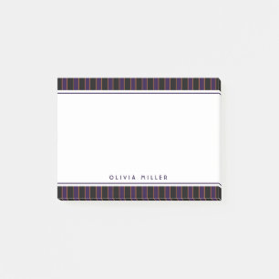 Tiefes, gestreiftes, violettes Vintage-Muster, ind Post-it Klebezettel