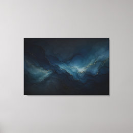 Tiefes Gezeiten-Navy-Teal-Ozean-Abstraktes Leinwan Leinwanddruck