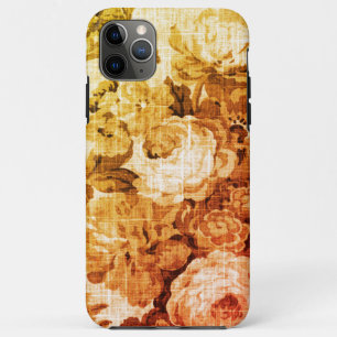 Tiefes Gold Vintage-Blumen-Toile Case-Mate iPhone Hülle
