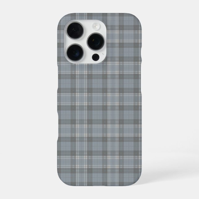Tiefes Grau-Blau und weiches Grau Karo iPhone Hülle (Rückseite)