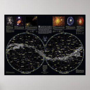 Tiefes Himmel-Stern-Diagramm-Plakat Poster