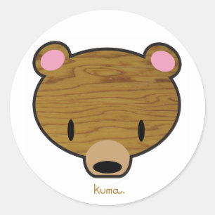 Tiefes Holz Kuma Runder Aufkleber