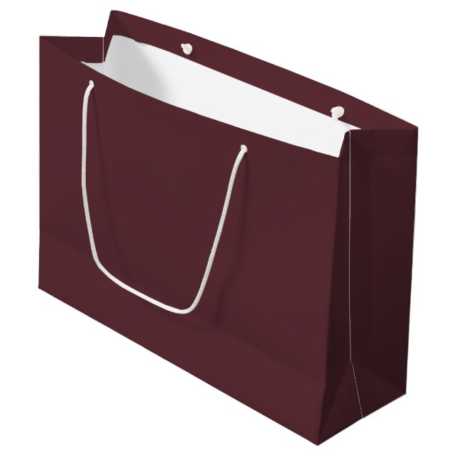 Tiefes Maroon-Einfarbig Große Geschenktüte (Vorderseite Schrägansicht)