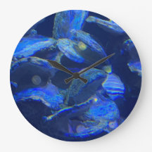Tiefes Ozeanblau Abstrakte Kunst Küsten Dekor Rund