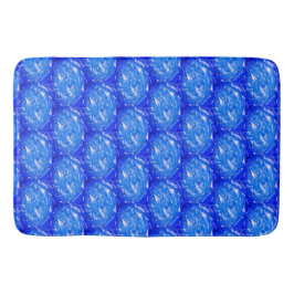 Tiefes Ozeanblau Geometrisch  Badematte