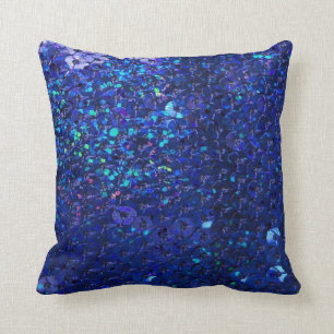 Tiefes reiches blaues Paillette Mojo Kissen