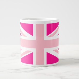 Tiefes Rosa Union Jack Jumbo-Tasse