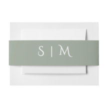 Tiefes Salbei-Monogramm-Hochzeits-Bauchschnur