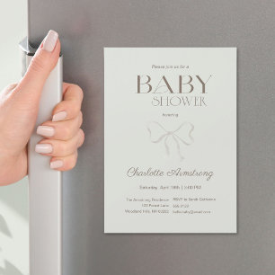 Tiefes Salbeigrün Chic-Schleifen-Baby-Shower-Magne Magnetkarte